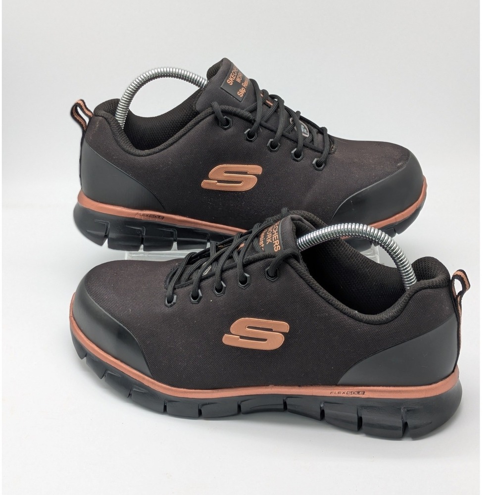 Skechers Work Sure Track Chiton Womens 9 Wide Alloy Toe Slip Resistant Shoes